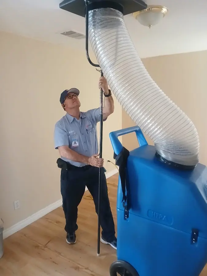 Mini Split Installation technician using HEPA equipment in El Dorado Hills
